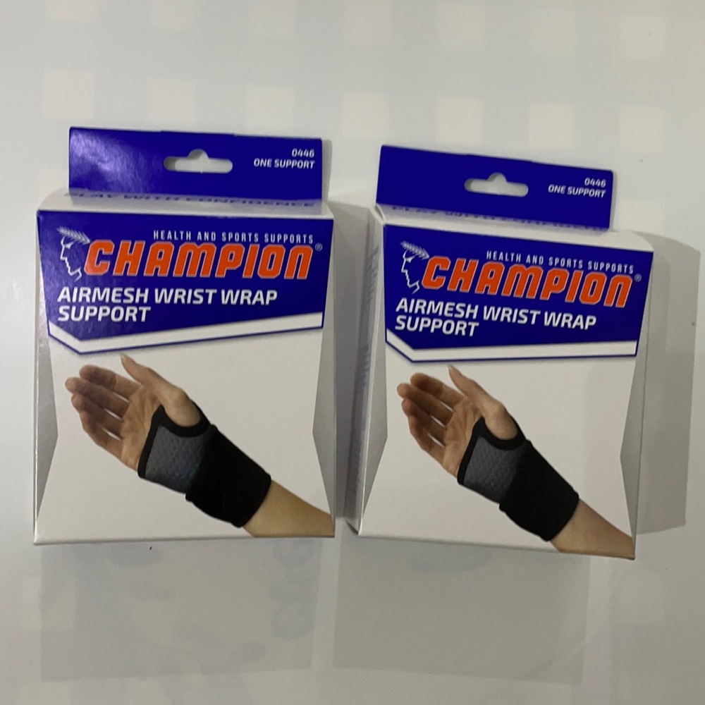 New 2 Champion air mesh wrist wrap support